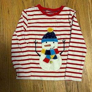 Mini Boden Textured Snowman Shirt